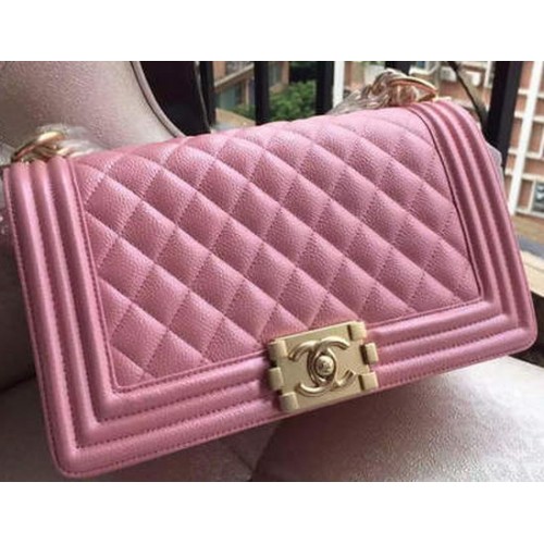 Junge Chanel Flap Umhängetasche Rosa Cannage Muster A67086 Gold