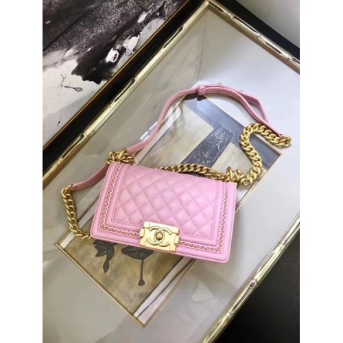 Junge Chanel Flap Umhängetasche Schafsleder A67085E Rosa