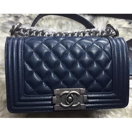 Boy Chanel Flap Umhängetaschen Cannage Muster A67085 Royal