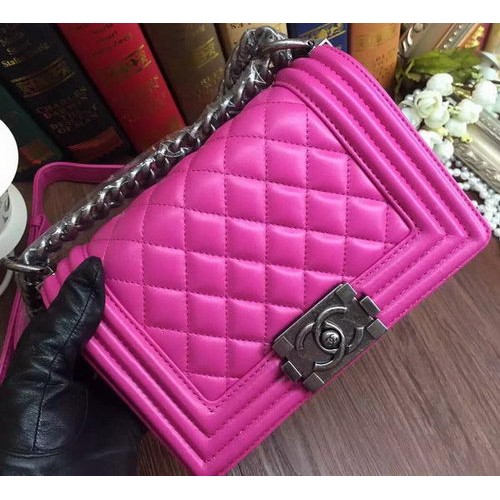 Boy Chanel Flap Umhängetaschen Schaffell Leder A67085 Rose