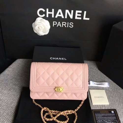 Boy Chanel WOC Flap Bag Original Kalbsleder CHA6040 Pink