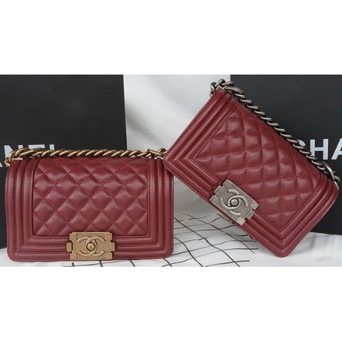 Junge Chanel Mini Flap Bag Original Cannage Muster A67085 Burgund