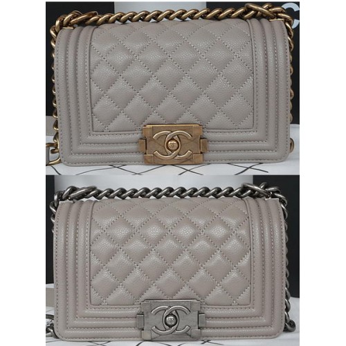 Junge Chanel Mini Flap Bag Original Cannage Muster A67085 Grau