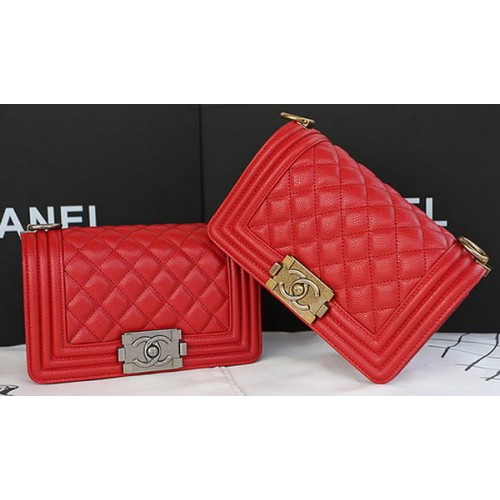 Junge Chanel Mini Flap Bag Original Cannage Muster A67085 Rot