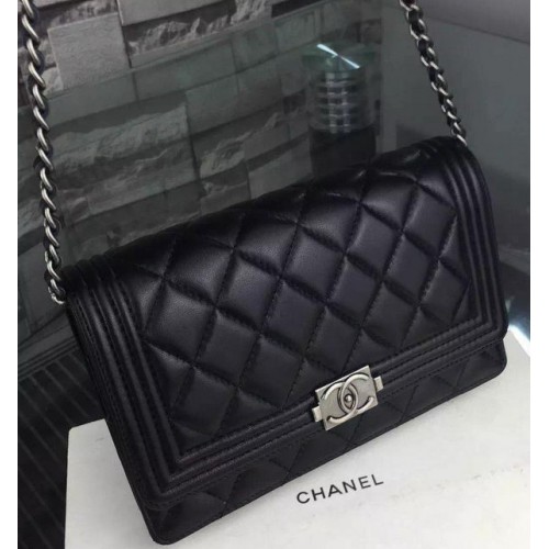 Boy Chanel Mini Flap Bag Original Schaffell A33814 Schwarz