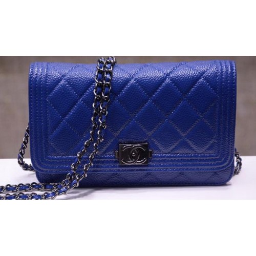 Junge Chanel Mini Flap Taschen Helles Cannage Muster A33815 Blau