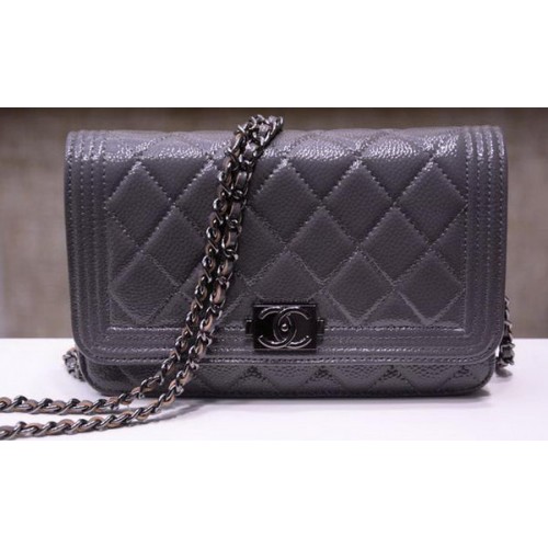 Boy Chanel Mini Flap Bags Bright Cannage Muster A33815 Grau