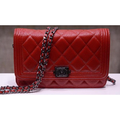 Boy Chanel Mini Flap Bags Bright Cannage Muster A33815 Rot