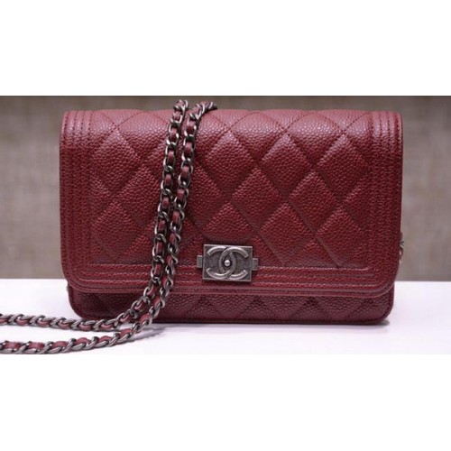 Junge Chanel Mini Flap Taschen Cannage Muster A33815 Burgund