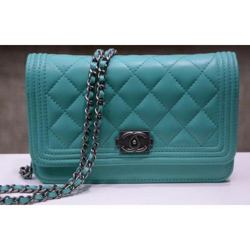 Boy Chanel Mini Flap Taschen Schaffell Leder A33815 SkyBlue