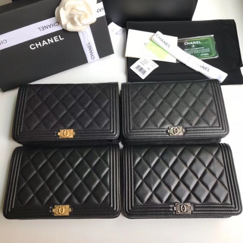 Boy Chanel Mini Flap Taschen Schaffell Leder A33819 Schwarz