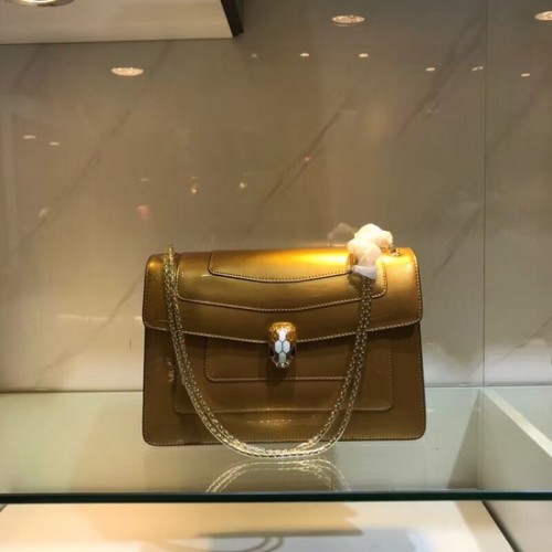 Bulgari Schultertasche aus Metallic-Leder 15004 Gold