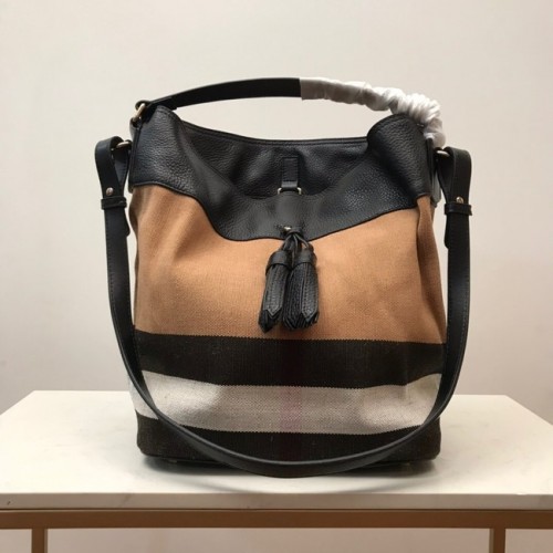 BurBerry Leder Umhängetasche 3982 Schwarz