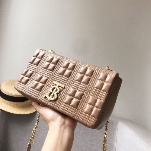 BurBerry Leder Umhängetasche 7462 Khaki