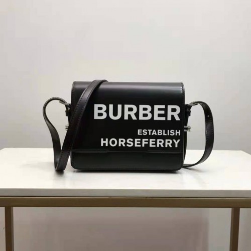 BurBerry Original Leder Umhängetasche BU55659 Schwarz
