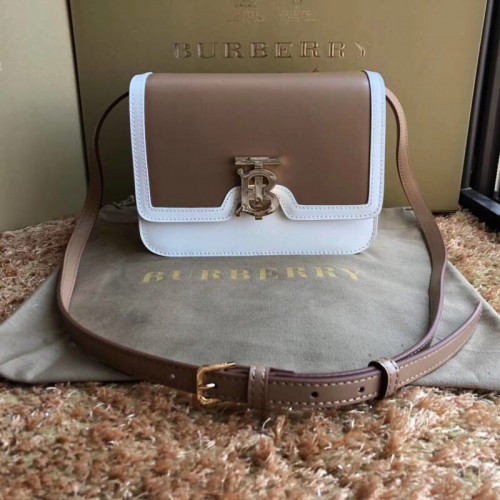 BurBerry Original Leder Umhängetasche BU55686 Braun