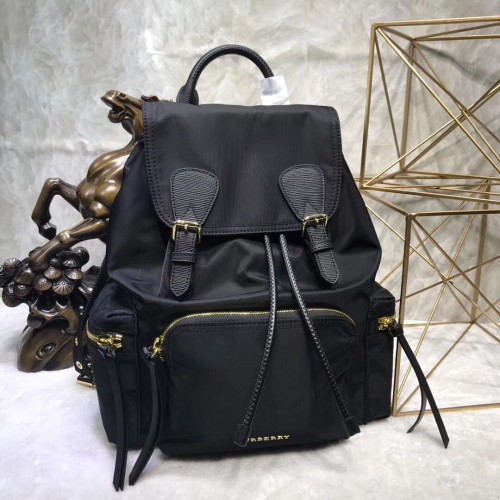 Burberry Großer Rucksack Stoff ABU41048 Schwarz