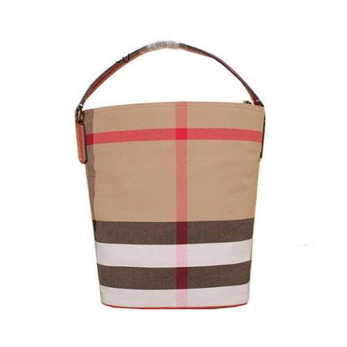 Burberry Medium Brit Check Hobo Bag 7700 Rot