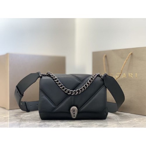 Bvlgari Serpenti Forever Umhängetasche aus Leder B219069 schwarz