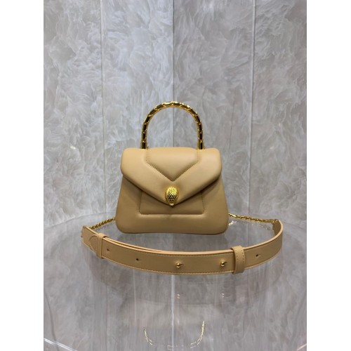 Bvlgari Serpenti Forever Umhängetasche aus Leder B282923 Apricot