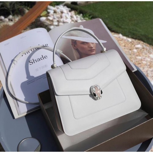 Bvlgari Serpenti Forever kleine Umhängetasche aus Leder 20286 weiß