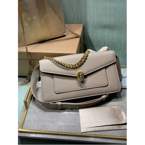 Bvlgari Serpenti Forever kleine Umhängetasche aus Leder 292833 grau