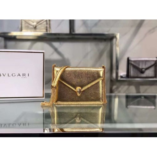 Bvlgari Serpenti Forever kleine Umhängetasche aus Leder B210544 Gold