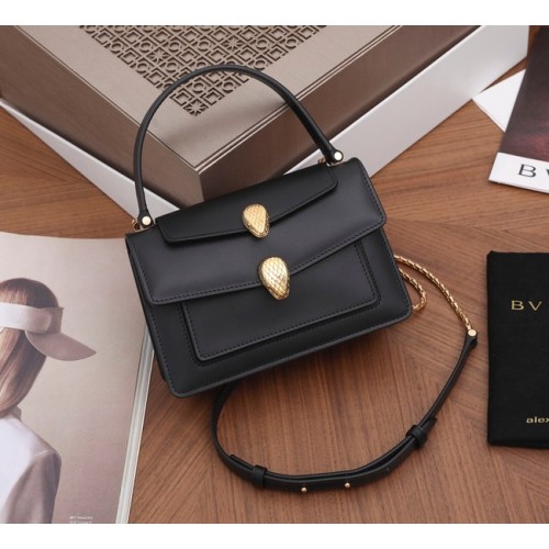 Bvlgari Serpenti Forever kleine Umhängetasche aus Leder B21076 schwarz