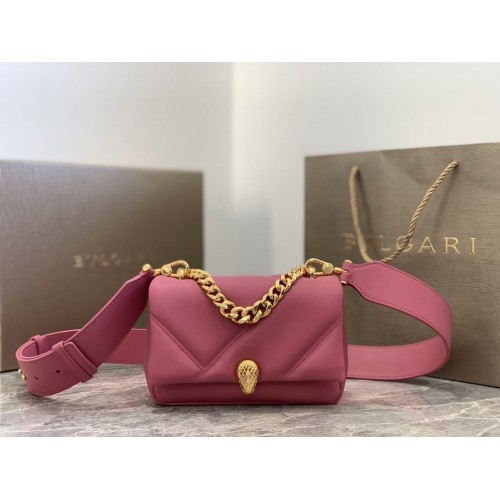 Bvlgari Serpenti Forever kleine Umhängetasche aus Leder B219068 Rose