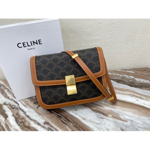 CELINE GROSSE TRIOMPHE TASCHE KALBSLEDER 88007 Braun