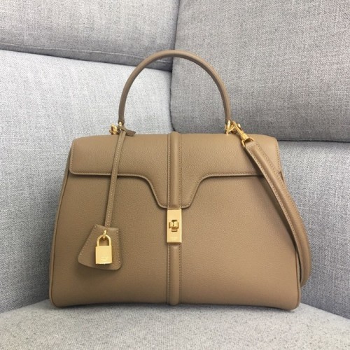 CELINE MEDIUM 16 TASCHE AUS SATINIERTEM KALBSLEDER 187373 Khaki