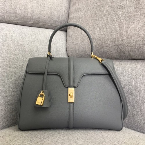CELINE MEDIUM 16 TASCHE AUS SATINIERTEM KALBSLEDER 187373 grau