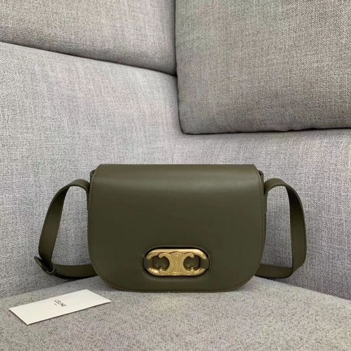 CELINE Original Ledertasche CL93123 braun schwärzlich grün