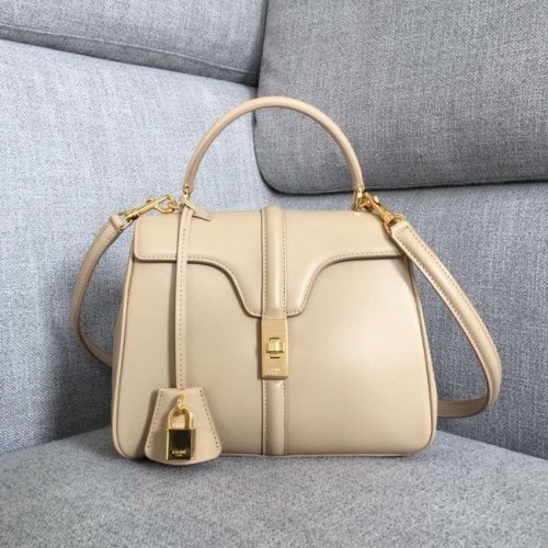 TASCHE CELINE SMALL 16 AUS SATINIERTEM KALBSLEDER 188003 creme