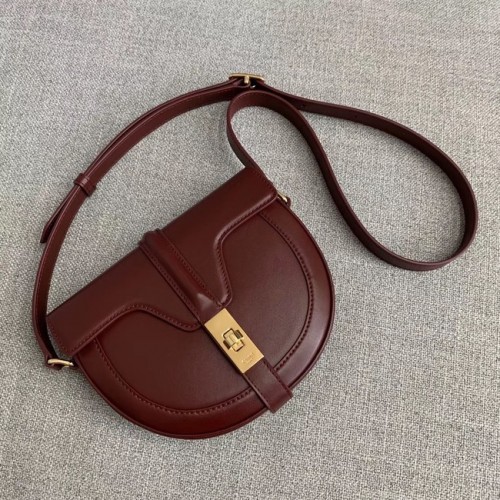 CELINE KLEINE TASCHE BESACE 16 AUS SATINIERTEM KALBSLEDER CROSS BODY 188013 BURGUND