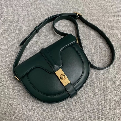CELINE KLEINE TASCHE BESACE 16 AUS SATINIERTEM KALBSLEDER CROSS BODY 188013 GRÜN