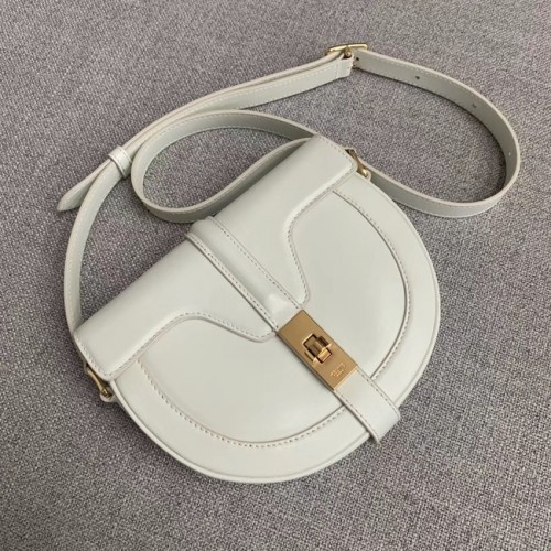 CELINE KLEINE TASCHE BESACE 16 AUS SATINIERTEM KALBSLEDER CROSS BODY 188013 WEISS