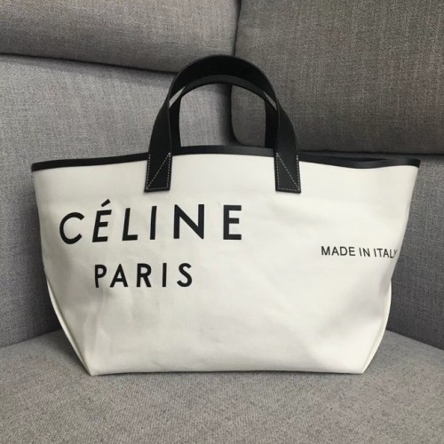CELINE SMALL MADE IN TOTE AUS TEXTIL 83181 WEISS SCHWARZ