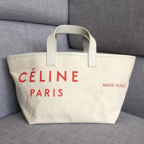 CELINE SMALL MADE IN TOTE AUS TEXTIL 83181 WEISS ROT