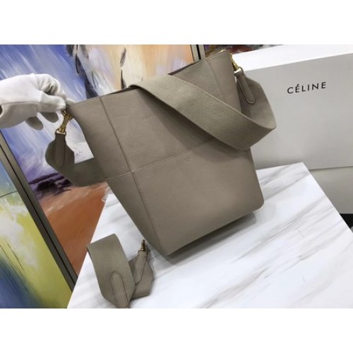 CELINE Sangle Seau Tasche aus Litschi-Leder C3371 Apricot