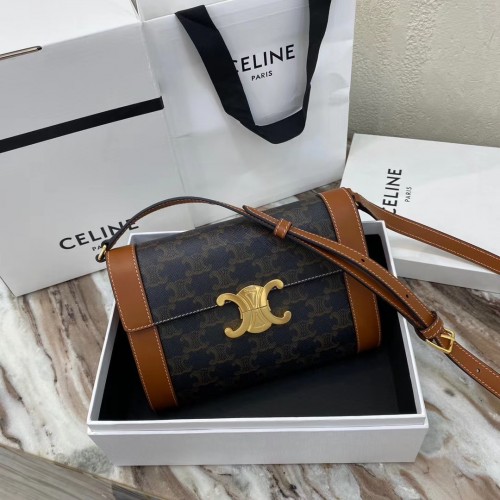 CELINE TRIOMPHE TASCHE IN TRIOMPHE CANVAS 195263 schwarz&braun