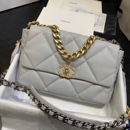 CHANEL 19 Überschlagtasche AS1160 AS1161 AS1162 Hellgrau