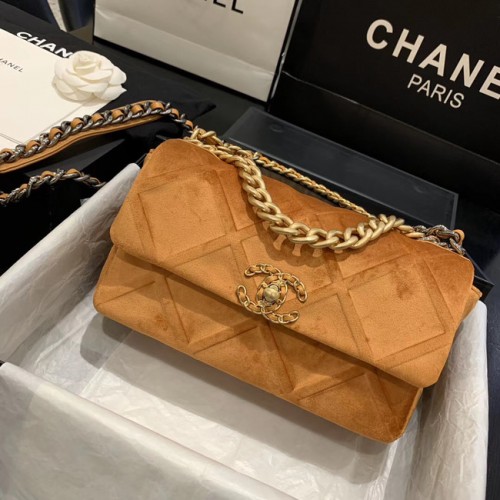CHANEL 19 Überschlagtasche AS1160 Kamel
