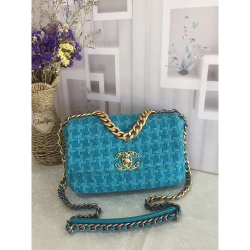 CHANEL 19 Überschlagtasche AS1160 blau