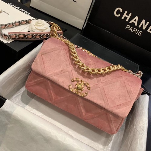 CHANEL 19 Überschlagtasche AS1160 rosa