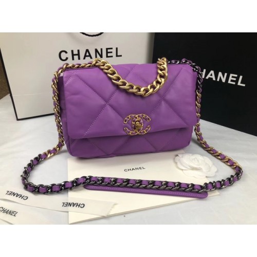 CHANEL 19 Überschlagtasche AS1160 lila
