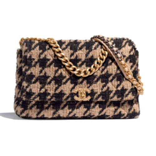 CHANEL 19 Überschlagtasche AS1162 apricot&black