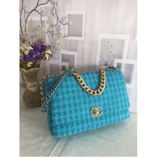 CHANEL 19 Überschlagtasche AS1162 blau