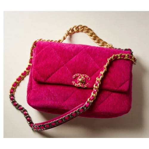 CHANEL 19 HANDTASCHE Cord AS1160&AS1161 Fuchsia