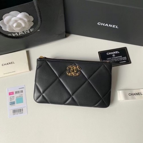 CHANEL 19 Schaffell Original Leder Tragetasche AP1059 schwarz